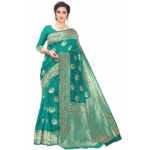 Women's Jacquard Saree (Rama ,5-6Mtrs)