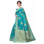 Women's Silk Blend Saree (Rama ,5-6Mtrs)