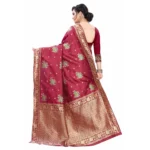Women's Silk Blend Saree (Maroon ,5-6Mtrs)