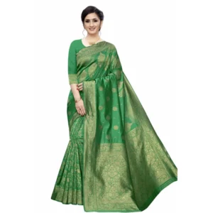 Women's Jacquard Saree (Green ,5-6Mtrs)