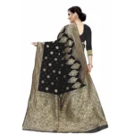 Women's Jacquard Saree (Black ,5-6Mtrs)