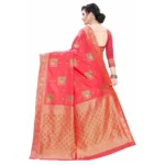 Women's Silk Blend Saree (Peach ,5-6Mtrs)