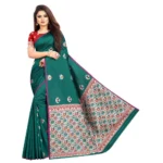 Women's Jacquard Saree (Dark Green ,5-6Mtrs)