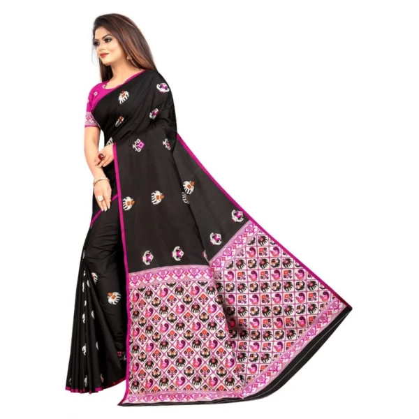 Women's Jacquard Saree (Black ,5-6Mtrs)