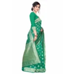 Women's Banarasi Silk Jacquard Saree (Green ,5-6Mtrs)