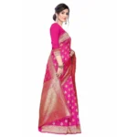 Women's Banarasi Silk Jacquard Saree (Pink ,5-6Mtrs)