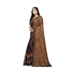 Women's Lycra Blend Sarees (Brown , 5-6Mtrs)