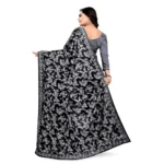 Women's Lycra Blend Sarees (Greay , 5-6Mtrs)