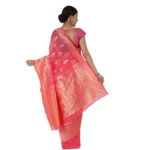 Women's Cotton Sarees (Tomato Red , 5-6Mtrs)