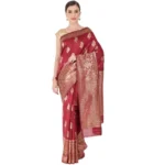 Women's Banarasi Jacquard Sarees (Maroon , 5-6Mtrs)
