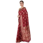 Women's Banarasi Jacquard Sarees (Maroon , 5-6Mtrs)