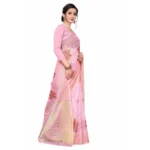 Women's Supar Net Sarees (Light Pink , 5-6Mtrs)