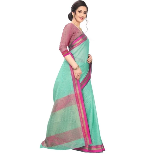 Women's Cotton Silk Sarees (Rama Green , 5-6Mtrs)