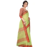Women's Cotton Silk Sarees (Green , 5-6Mtrs)
