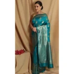 Women's Banarasi Jacquard Sarees (Rama Green , 5-6Mtrs)