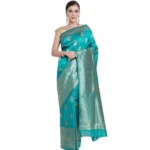 Women's Banarasi Jacquard Sarees (Rama Green , 5-6Mtrs)