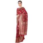 Women's Banarasi Jacquard Sarees (Maroon , 5-6Mtrs)
