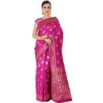 Women's Banarasi Jacquard Sarees (Pink , 5-6Mtrs)