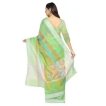 Women's Cotton Blend Sarees (Green , 5-6Mtrs)