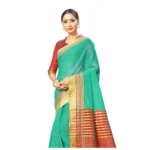 Women's Cotton Silk Sarees (Sea Green , 5-6Mtrs)