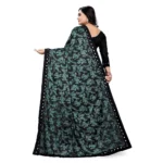 Women's Lycra Blend Sarees (Rama Blue , 5-6Mtrs)
