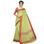 Women's Cotton Silk Sarees (Green , 5-6Mtrs)