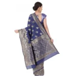 Women's Banarasi Jacquard Sarees (Navy Blue , 5-6Mtrs)