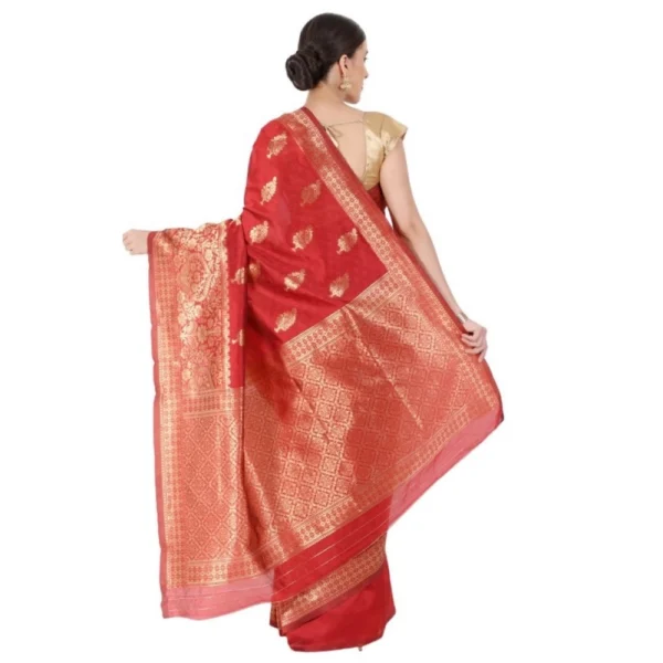 Women's Banarasi Jacquard Sarees (Red , 5-6Mtrs)