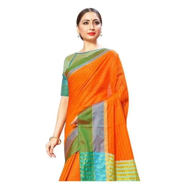 Women's Cotton Silk Sarees (Steel Blue , 5-6Mtrs)
