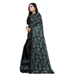 Women's Lycra Blend Sarees (Rama Blue , 5-6Mtrs)