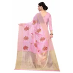 Women's Supar Net Sarees (Light Pink , 5-6Mtrs)