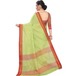 Women's Cotton Silk Sarees (Green , 5-6Mtrs)
