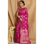 Women's Banarasi Jacquard Sarees (Pink , 5-6Mtrs)