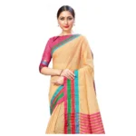 Women's Cotton Silk Sarees (Baige , 5-6Mtrs)