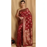 Women's Banarasi Jacquard Sarees (Maroon , 5-6Mtrs)