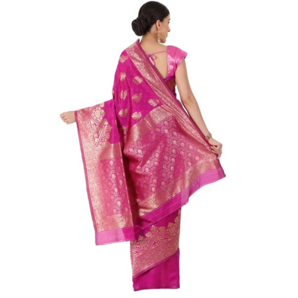Women's Banarasi Jacquard Sarees (Pink , 5-6Mtrs)