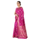 Women's Banarasi Jacquard Sarees (Pink , 5-6Mtrs)