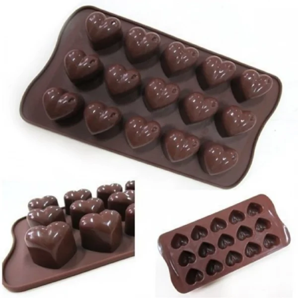 Generic Pack Of_2 Heart Shape Design Chocolate Mold (Color: Assorted)