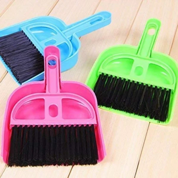 Generic Pack Of_3 Mini Dustpan Supadi With Brush For Home Cleaning (Color: Assorted)