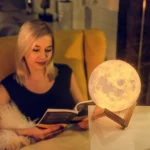 Generic 3D 7 Color Changing Moon Night Lamp (Color: Assorted)