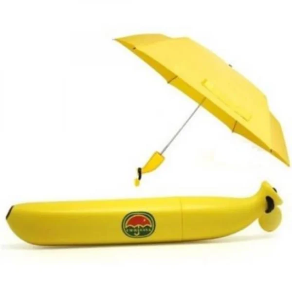Generic Stylish Banana Shaped Mini Foldable Umbrella (Color: Assorted)