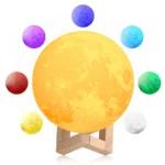 Generic 3D 7 Color Changing Moon Night Lamp (Color: Assorted)