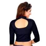 Women's Stretchable Readymade Blouse Cotton Lycra (Size-Free Size ,Neck Type-Collar)