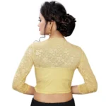 Women's Stretchable Readymade Blouse Cotton Lycra (Size-Free Size ,Neck Type-Close Neck)