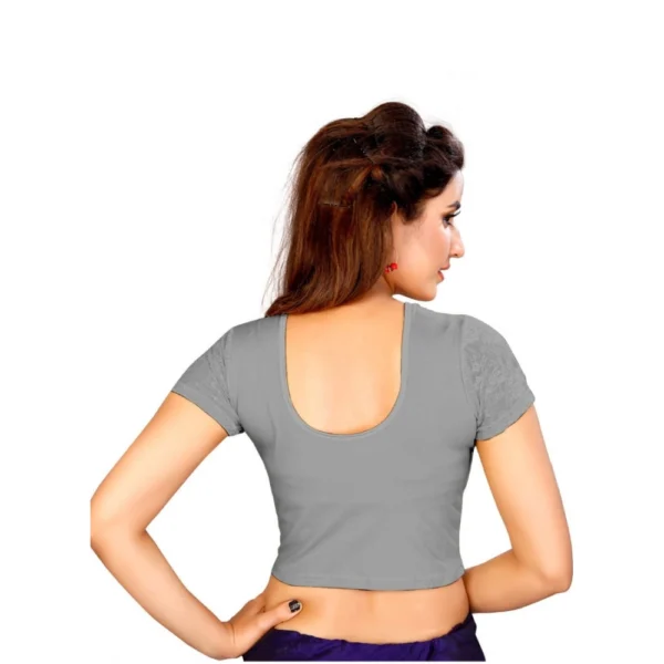 Women's Stretchable Readymade Blouse Cotton Lycra (Size-Free Size ,Neck Type-Round)