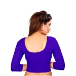 Women's Stretchable Readymade Blouse Cotton Lycra (Size-Free Size ,Neck Type-Round)