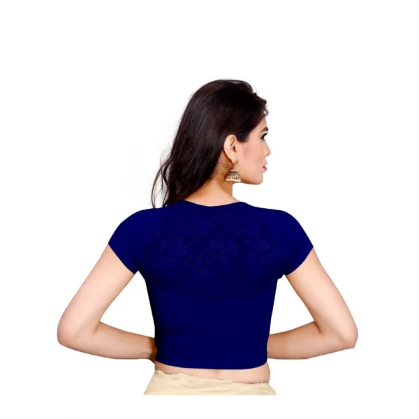 Women's Stretchable Readymade Blouse Cotton Lycra (Size-Free Size ,Neck Type-Round)