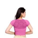 Women's Stretchable Readymade Blouse Cotton Lycra (Size-Free Size ,Neck Type-Designer)