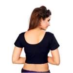 Women's Stretchable Readymade Blouse Cotton Lycra (Size-Free Size ,Neck Type-Round)