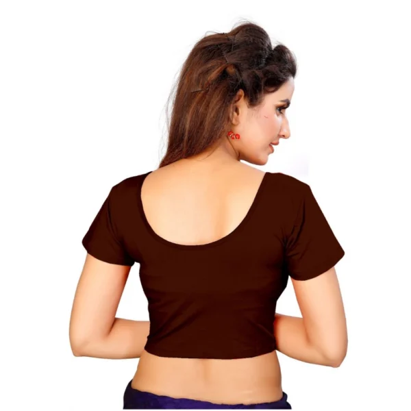 Women's Stretchable Readymade Blouse Cotton Lycra (Size-Free Size ,Neck Type-Round)